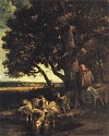 Charles Emile Jacque-WOWSA, A Shepherdess and her Flock by a Pool
1870-73